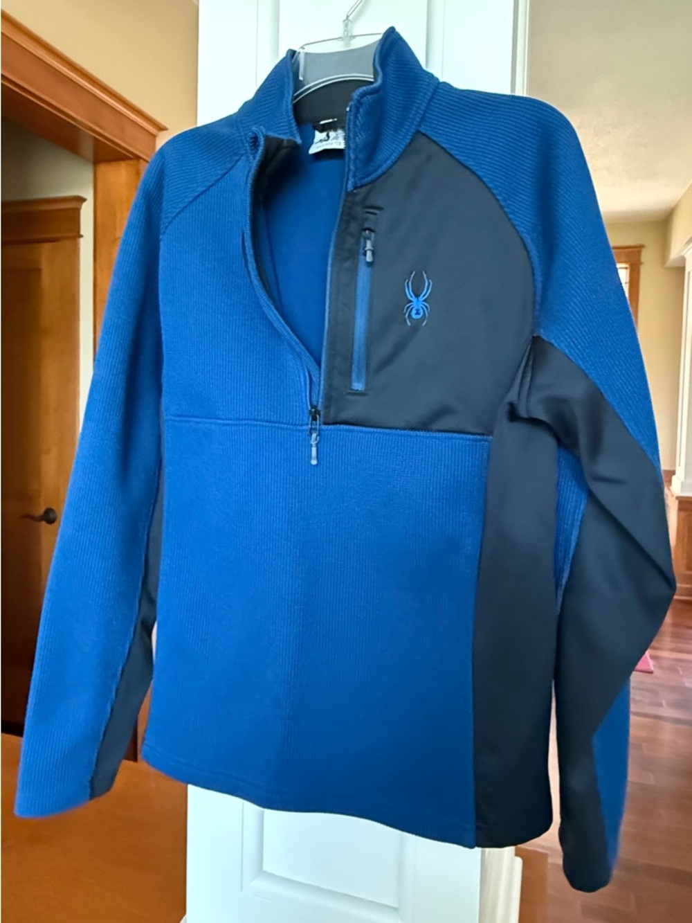 Spyder Outbound 1/4 Zip Men’s Medium Blue/Black Fleece Performance Pullover